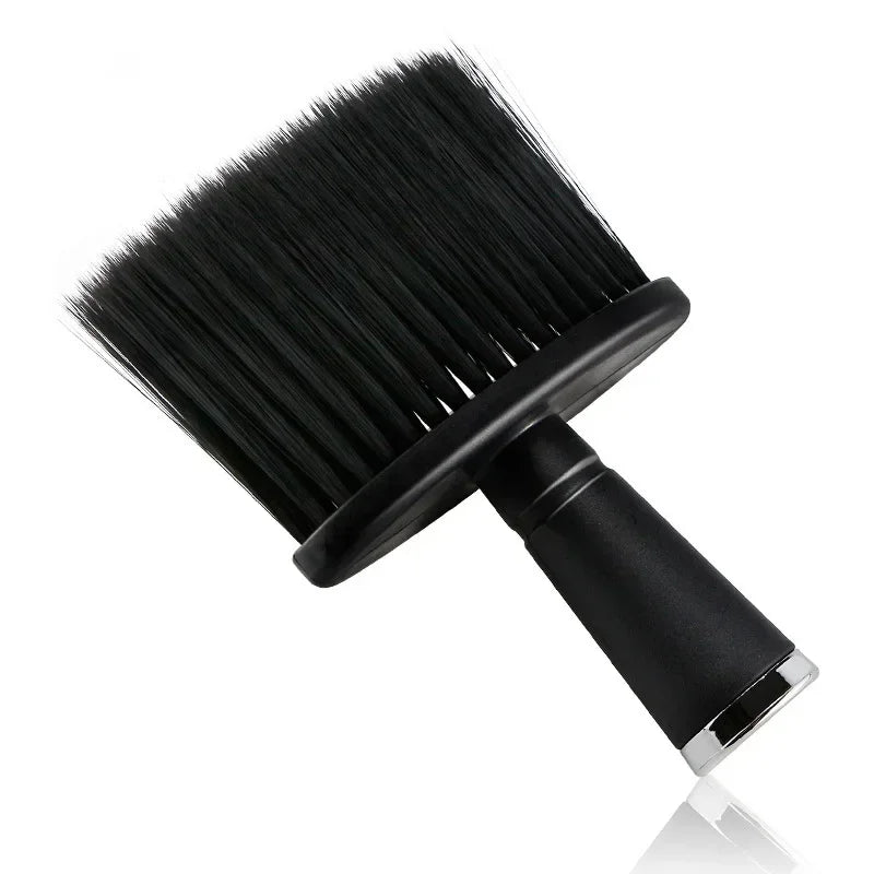 Professional Soft Neck Face Duster Brushes Barber Hair Clean Hairbrush Beard Brush Salon Cutting Hairdressing Styling Tools Peaceful Pleasures Health and Wellness Black Silver
