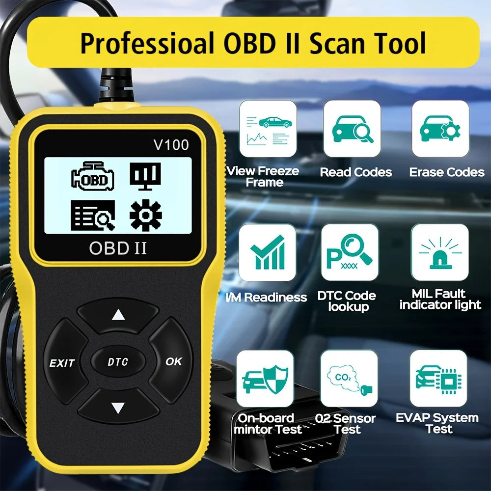OBD2 Code Reader 16-Pin Engine Diagnostic Scanner w/ Display Peaceful Pleasures Health and Wellness