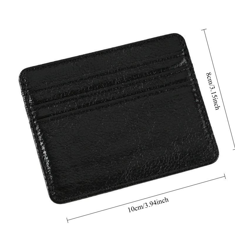 Ultra-Slim PU Leather Card Wallet | 4-Slot Unisex Cardholder