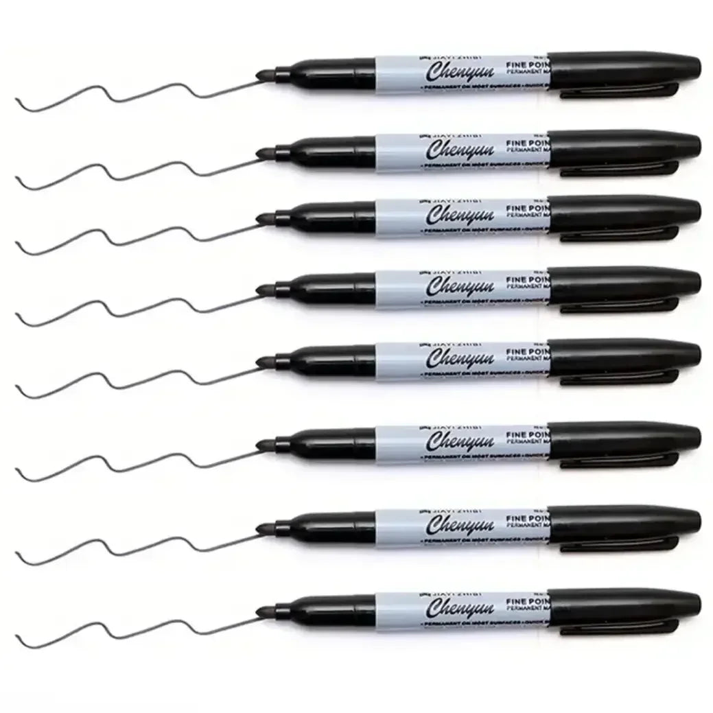 Black Permanent Marker Pens Fine Tip Waterproof Quick Drying Drawing