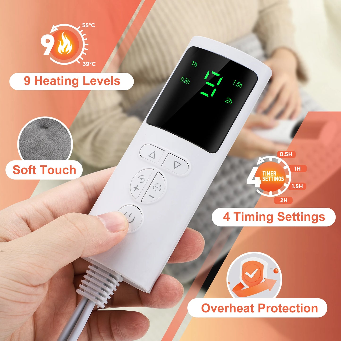 Electric Heating Pads for Cramps Winter Heater Mat For Office Sofa Beds Waist Back Warmer Blankets Camping 110V 220V Washable Peaceful Pleasures Health and Wellness