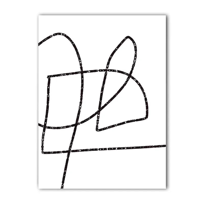 Nordic Abstract Black & White Canvas Wall Art | Minimalist Print Canvas Wall Art Print Peaceful Pleasures Health and Wellness 02 40x60cm No Frame China Mainland