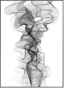 Abstract Geometric Black & White Wavy Canvas Wall Art Print