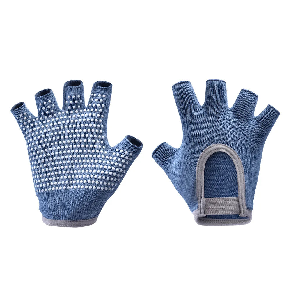 Non Slip Yoga Gloves for Women Fingerless Pilates Gloves with Grips for Yoga Fitness Workout Sports Exercise Gym,Universal Size Peaceful Pleasures Health and Wellness blue