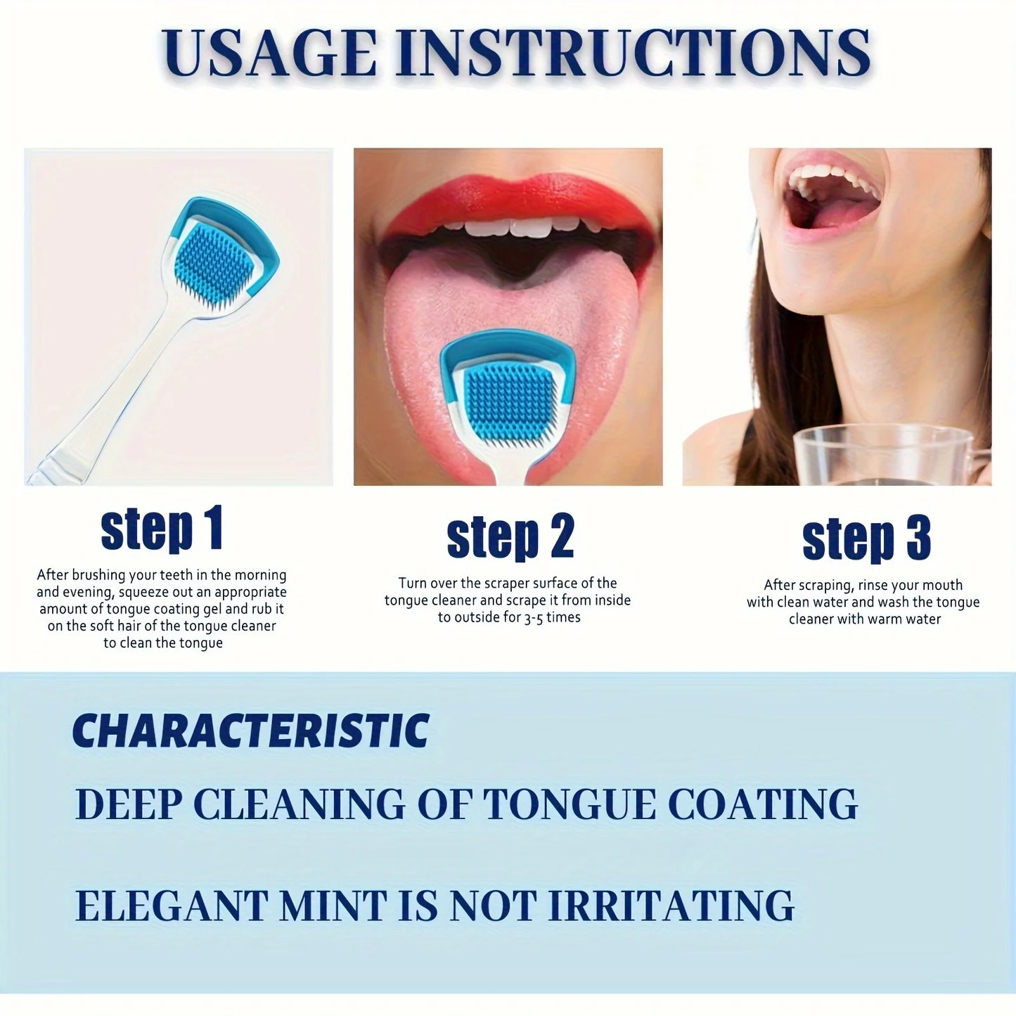 Tongue Cleansing Gel With Brush, Tongue Cleaning, Mouth Care, And Freshen Your Oral Hygiene 50g(1. 76oz) Peaceful Pleasures Health and Wellness