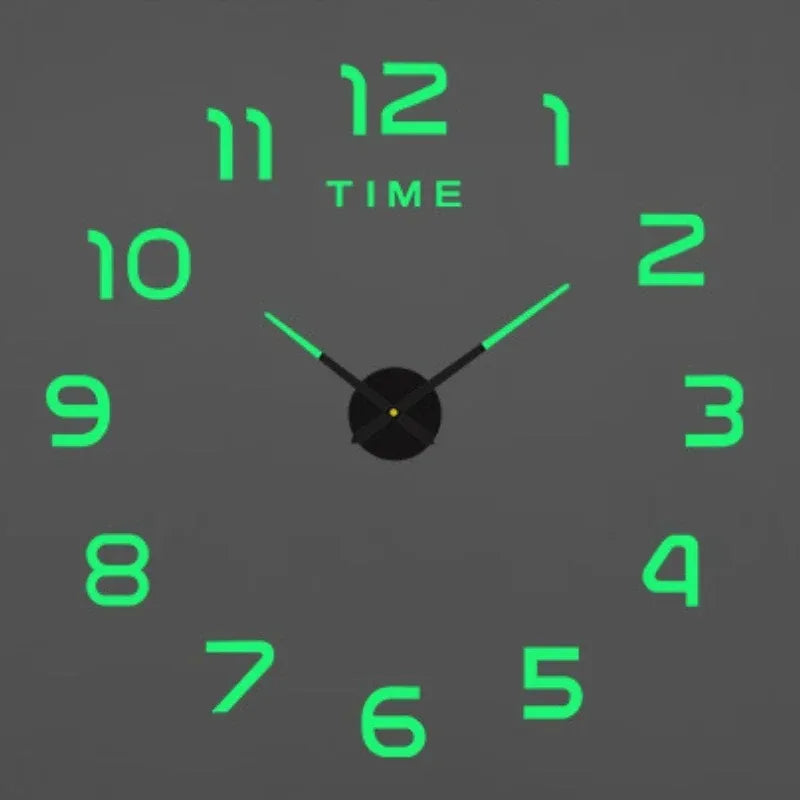 NEW Modern Design Large Wall Clock 3D DIY Quartz Clocks Fashion Watches Acrylic Mirror Stickers Living Room Home Decor Horloge Peaceful Pleasures Health and Wellness 023 Luminous 3D Diameter 60-90CM