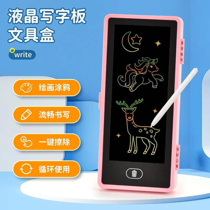 LCD Screen Pencil Case Handwriting 2-in-1 Stationery Box Erasable