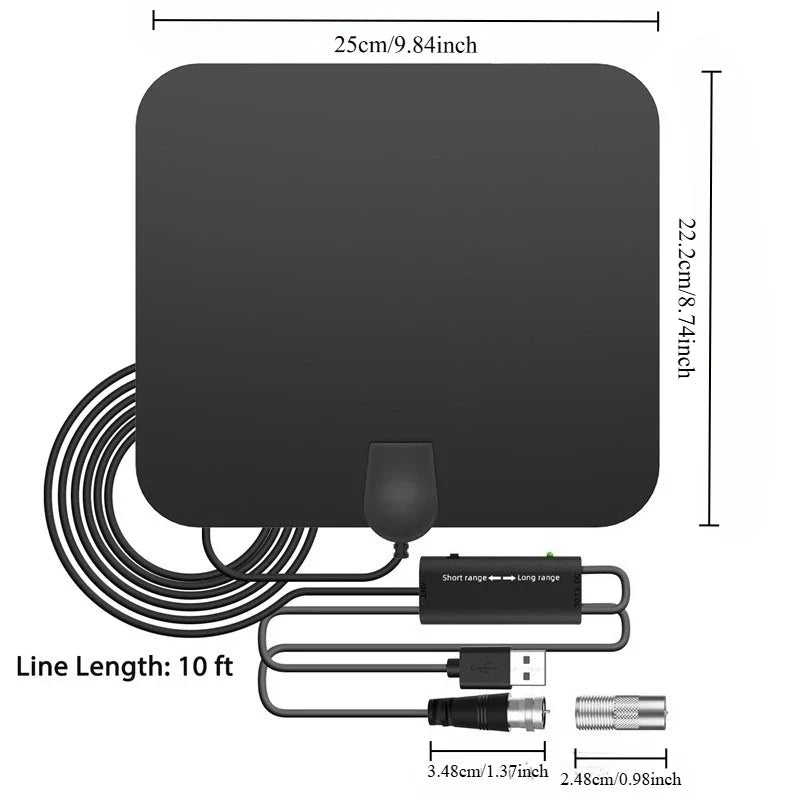 2025 HD Digital TV Antenna – 4K 1080P Indoor & Outdoor