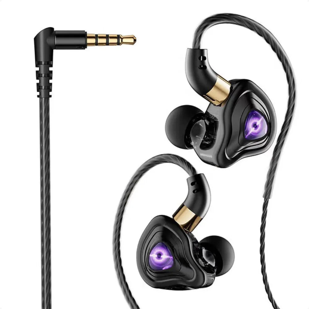 3.5mm Esports Wired Earphone HiFi Stereo Noise Cancelling in Ear Earphones Microphone Elbow Wired Headset Listen To Music Peaceful Pleasures Health and Wellness Black