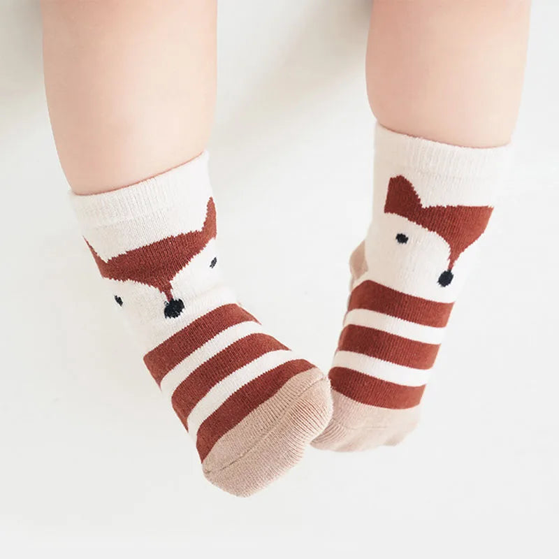 5 Pairs Kids Non-Slip Cartoon Floor Socks | Baby Toddler Kids Non-Slip Socks Peaceful Pleasures Health and Wellness