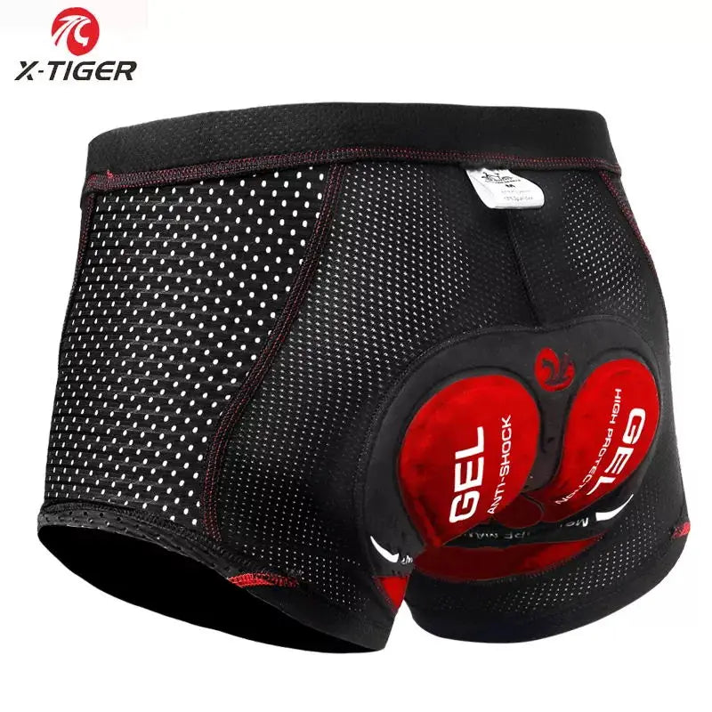 X-TIGER Men's 5D Gel Pad Cycling Shorts – Breathable MTB Bike