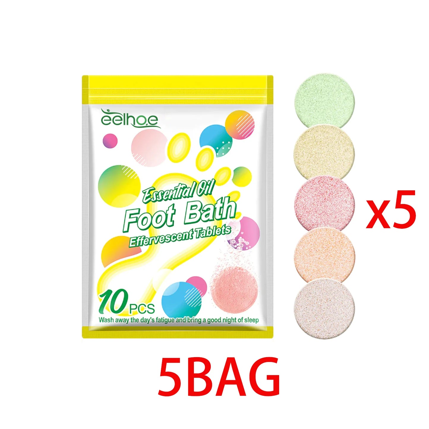 10-Pack Herbal Fizzy Foot Soak Tablets | Spa Foot Bath
