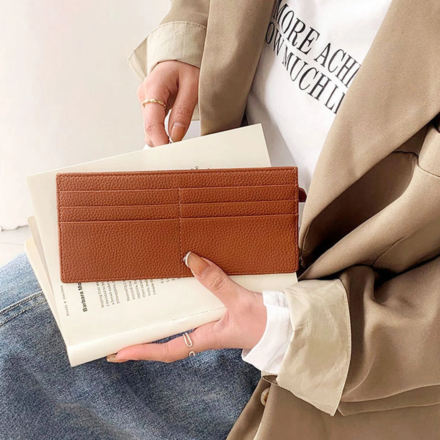 Women's Business Zipper Coin Pocket Wear-resistant Easy Portability Stylish Wallet for Home Office Travel Business Peaceful Pleasures Health and Wellness