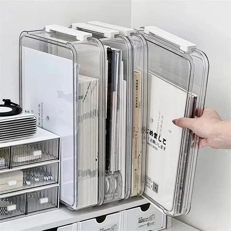 Acrylic A4 Desktop Document & Paper Organizer Box – Dust-Proof