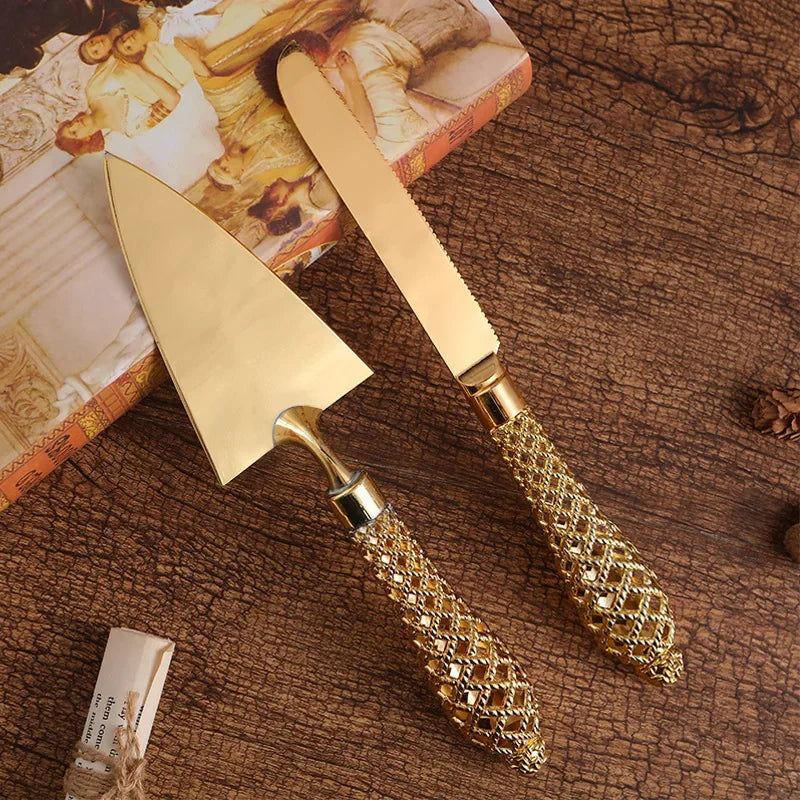 2Pcs Wedding Cake Knife and Shovel Pizza Bread Knife Wedding Supplies Cake Knife Triangle Bread Shovel Baking Tools Peaceful Pleasures Health and Wellness