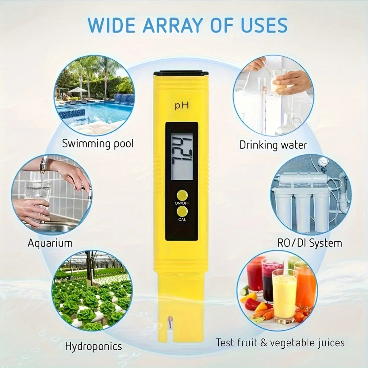 Water 0-14 PH Meter Digital Tester TDS Water Quality Tester 0.01ph Automatic Calibration For Household, Aquarium, Swimming Pool Peaceful Pleasures Health and Wellness