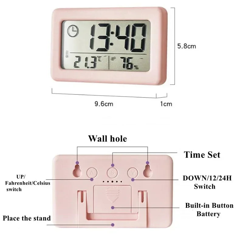 12/24 Hours Wall Clock Thermometer Digital Table Clock Hygrometer Electronic Product Desk Watches Decorate Mini Electronics Home Peaceful Pleasures Health and Wellness