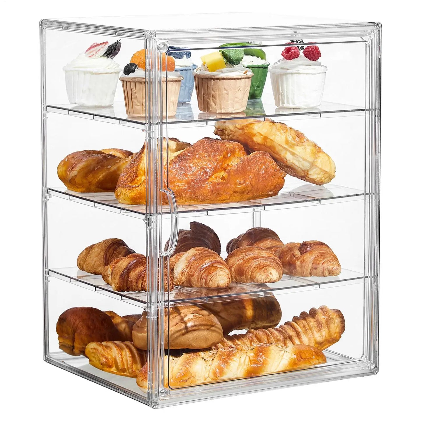 4-Tier Clear Acrylic Display Case | Bread & Pastry Organizer