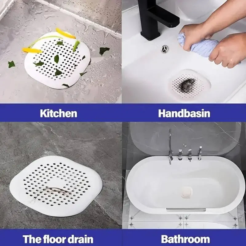 Silicone Square Shower Drain Strainer Cover 2-Pack | Anti-Clog