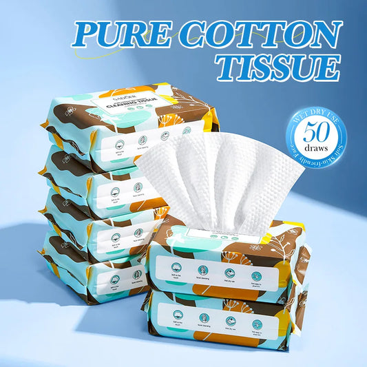 50-Ply Cotton Face Wipes – Makeup Remover & Facial Cleansing Cotton Face Wipes Peaceful Pleasures Health and Wellness