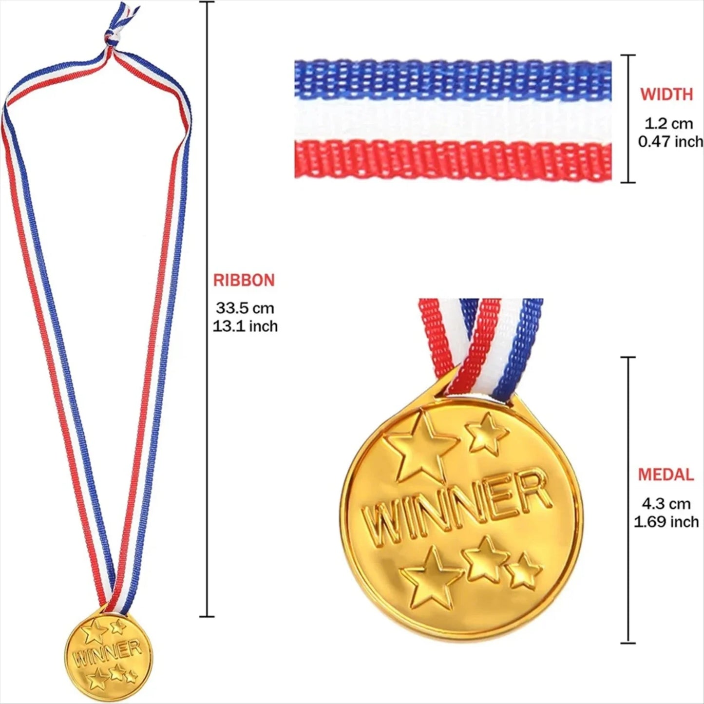 30Pcs Plastic Gold Winners Medals Trophy Children Game Sports Prize Awards Toys For Kids Birthday Party Favors Pinata Fillers Peaceful Pleasures Health and Wellness