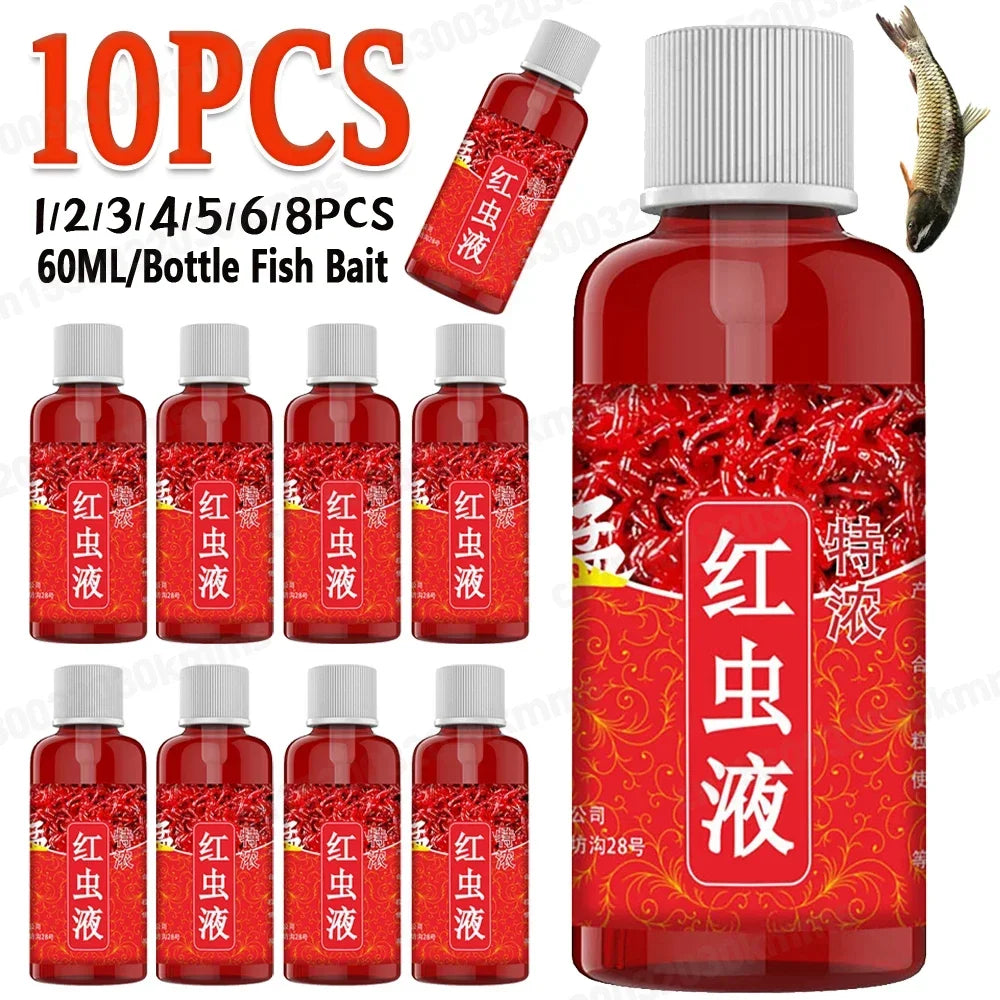 60ML Liquid Blood Worm Scent Fish Attractant Concentrated Red Worm Liquid Fish Bait Additive Perch Catfish Fishing Accessories Peaceful Pleasures Health and Wellness