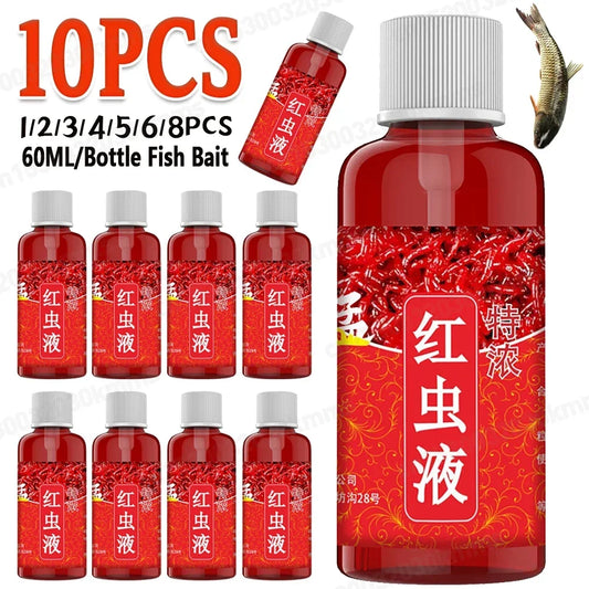 60ML Liquid Blood Worm Scent Fish Attractant Concentrated Red Worm Liquid Fish Bait Additive Perch Catfish Fishing Accessories Peaceful Pleasures Health and Wellness