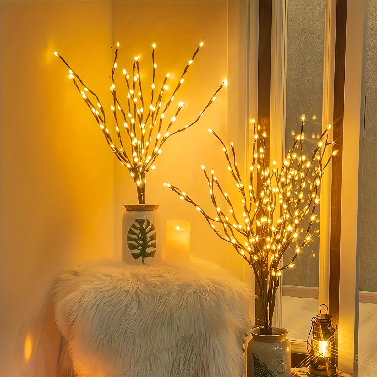 LED Bendable Twig Branch Lights | Battery Powered Home Decor
