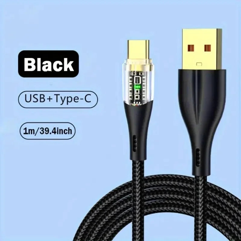 120W USB-C Fast Charging Cable – Braided & Gold-Plated Peaceful Pleasures Health and Wellness