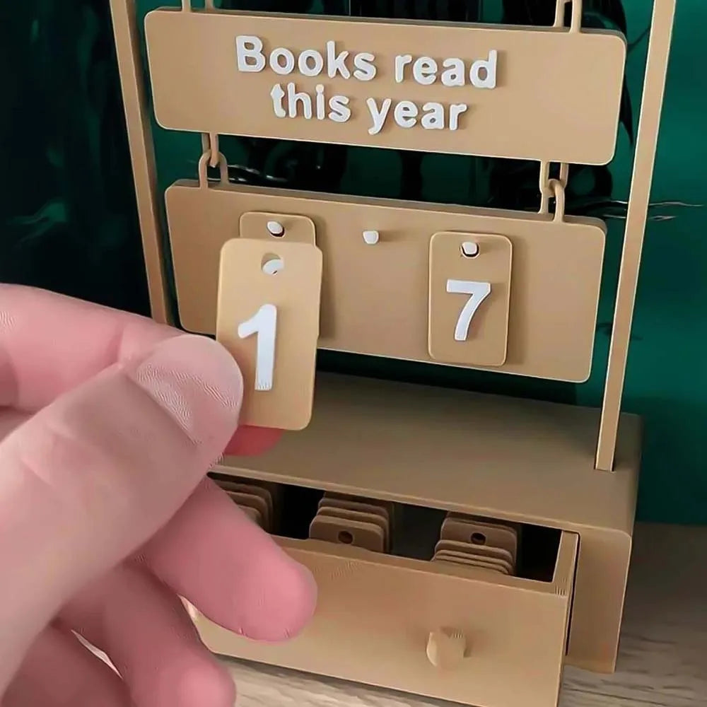 3D Book Read Counter with 30 Number Tags – Reading Tracker