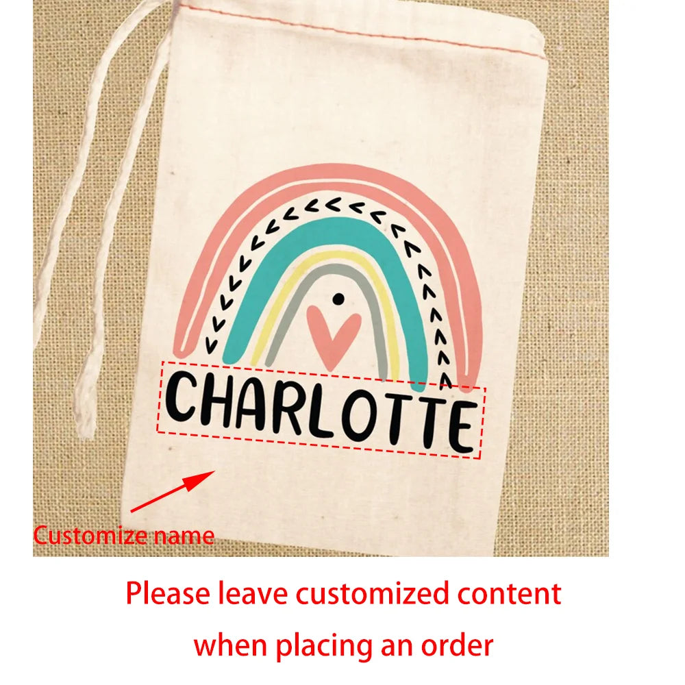 Personalized Boho Rainbow Party Favor Bags | Kids Gift Bags Party Favor Bags Peaceful Pleasures Health and Wellness