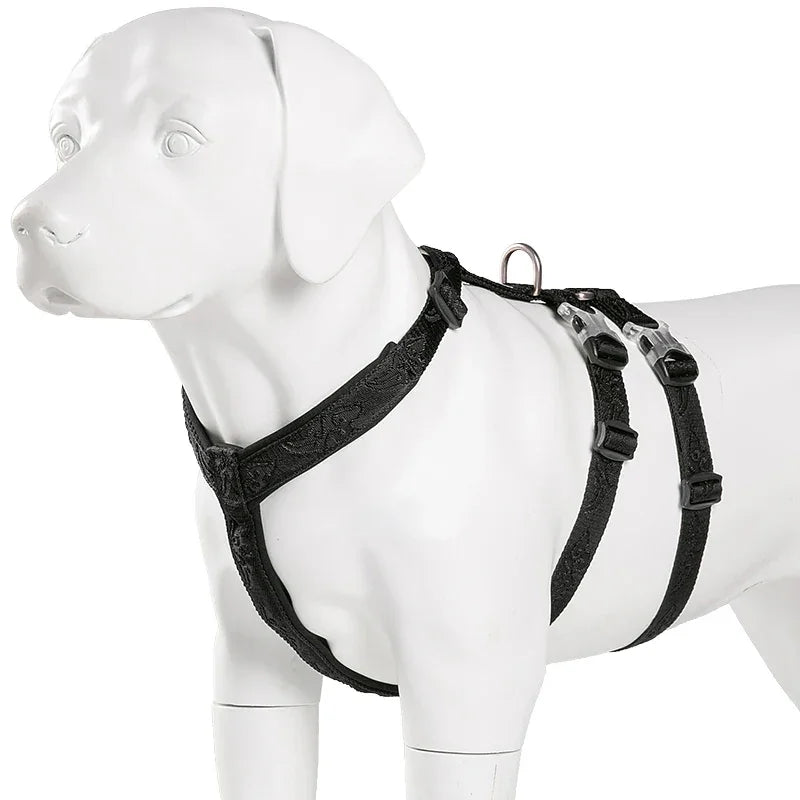 TRUELOVE Pet Harness Double-H Nylon Personalized Dog Harness NO PULL Reflective Breathable Adjustable YH1803 Peaceful Pleasures Health and Wellness Black S China Mainland