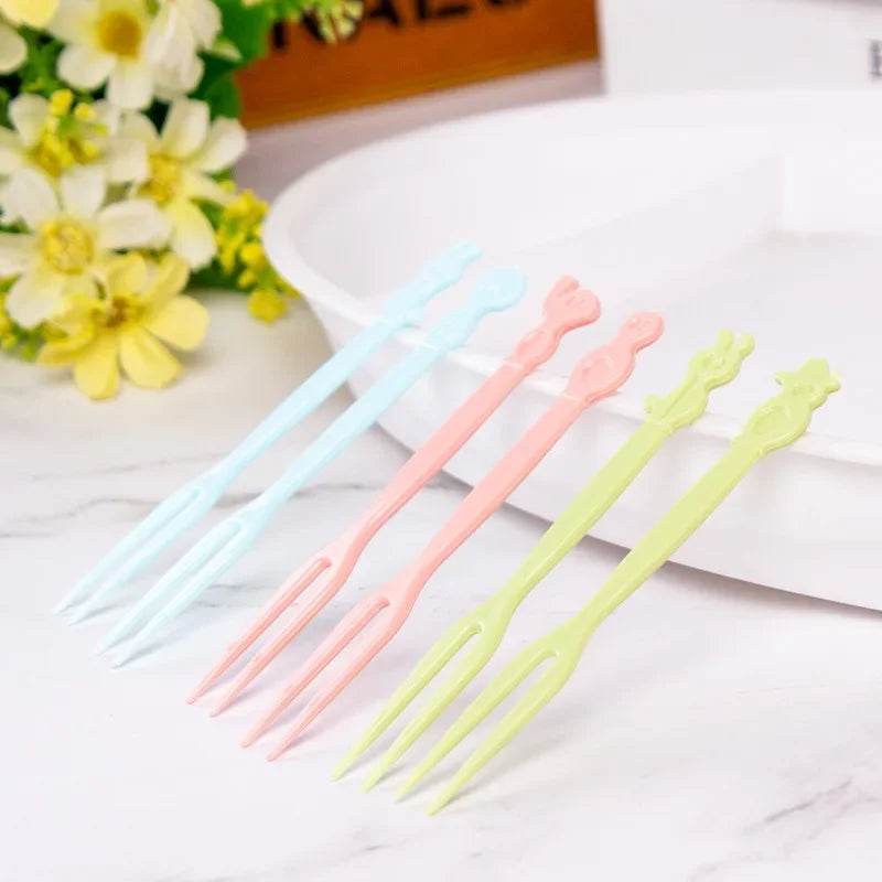 50-Piece Cute Animal Mini Fruit Forks | Kids Bento Picks