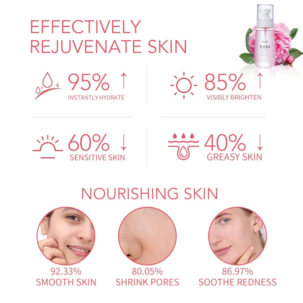 LIYALAN Rose Water Toner – Hydrating Facial Mist 110ml Peaceful Pleasures Health and Wellness