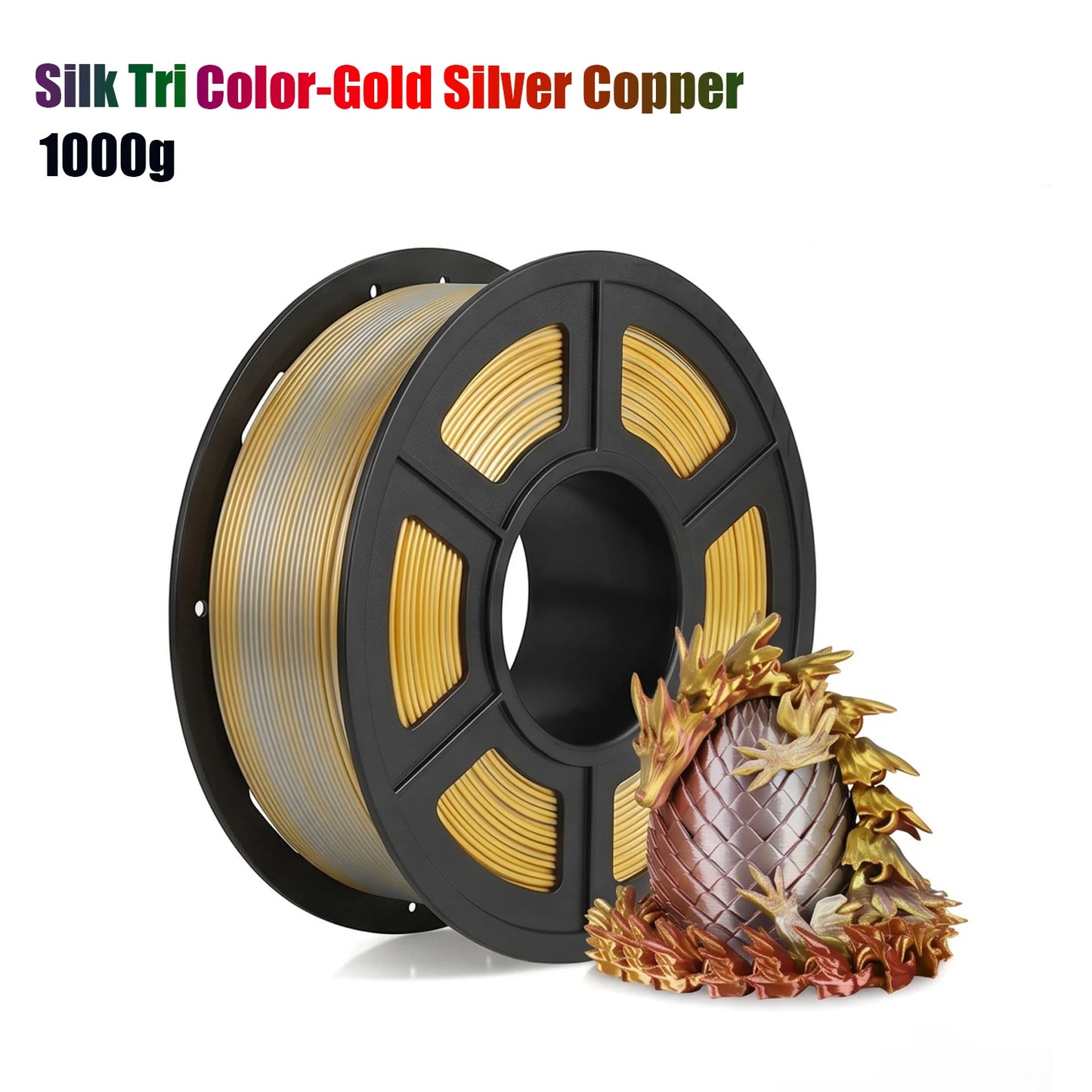 Silk Rainbow PLA Filament 1.75mm Triple Color | DINGSUN 3D