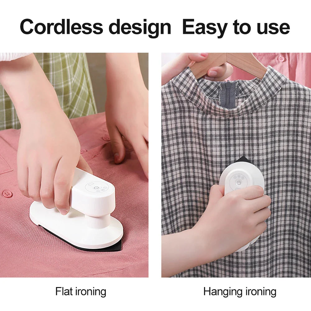 URGGU Cordless Mini Travel Iron – USB Rechargeable, 3 Heat Modes