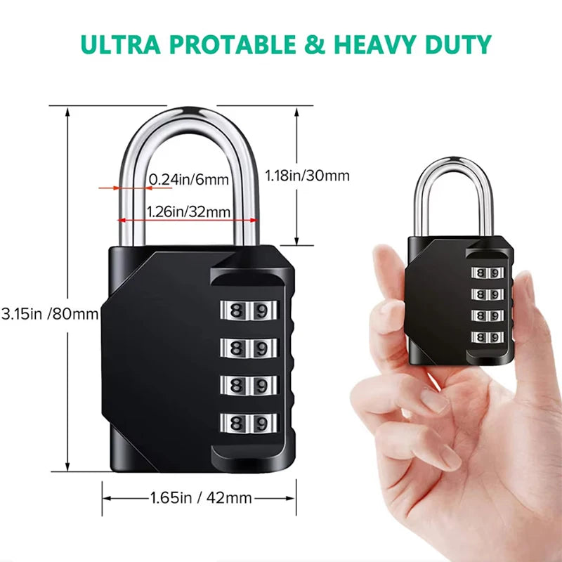 4-digit Padlock Combination Lock/Waterproof Suitcase Lock Locker Bag Bag Gym Home/zinc Alloy Weatherproof Outdoor Fence Lock Peaceful Pleasures Health and Wellness