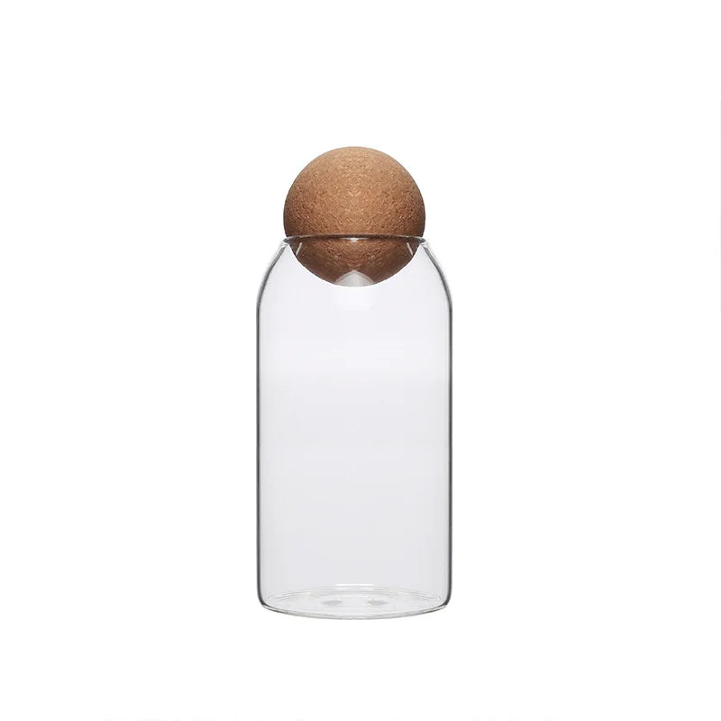 Four Size Sealed Jar Glass Cork Stopper Coffee Beans Dried Fruit Storage Box Kitchen Food Multigrain Storage Jar Cork Tea Jar Peaceful Pleasures Health and Wellness