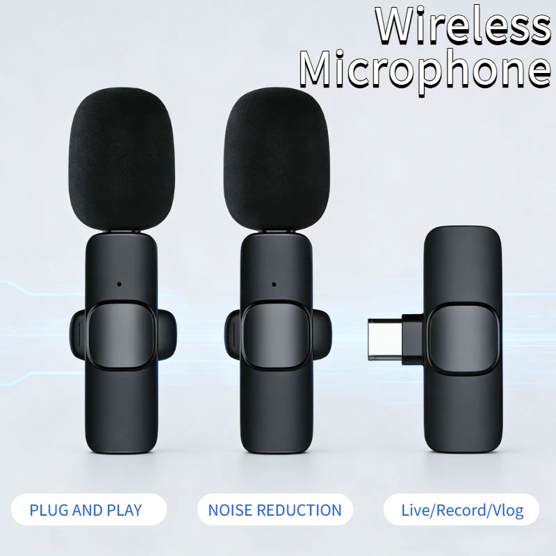 Wireless Lavalier Microphone Audio Video Recording Mini Mic for Type-C Smartphones Vlogging Facebook Videos Audio Recording Peaceful Pleasures Health and Wellness