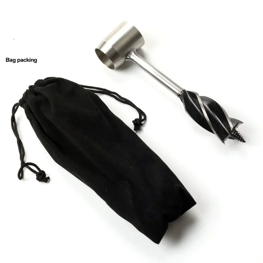 Hand Auger Drill Bit – Bushcraft & Survival Wood Drilling Tool Peaceful Pleasures Health and Wellness black cloth bag