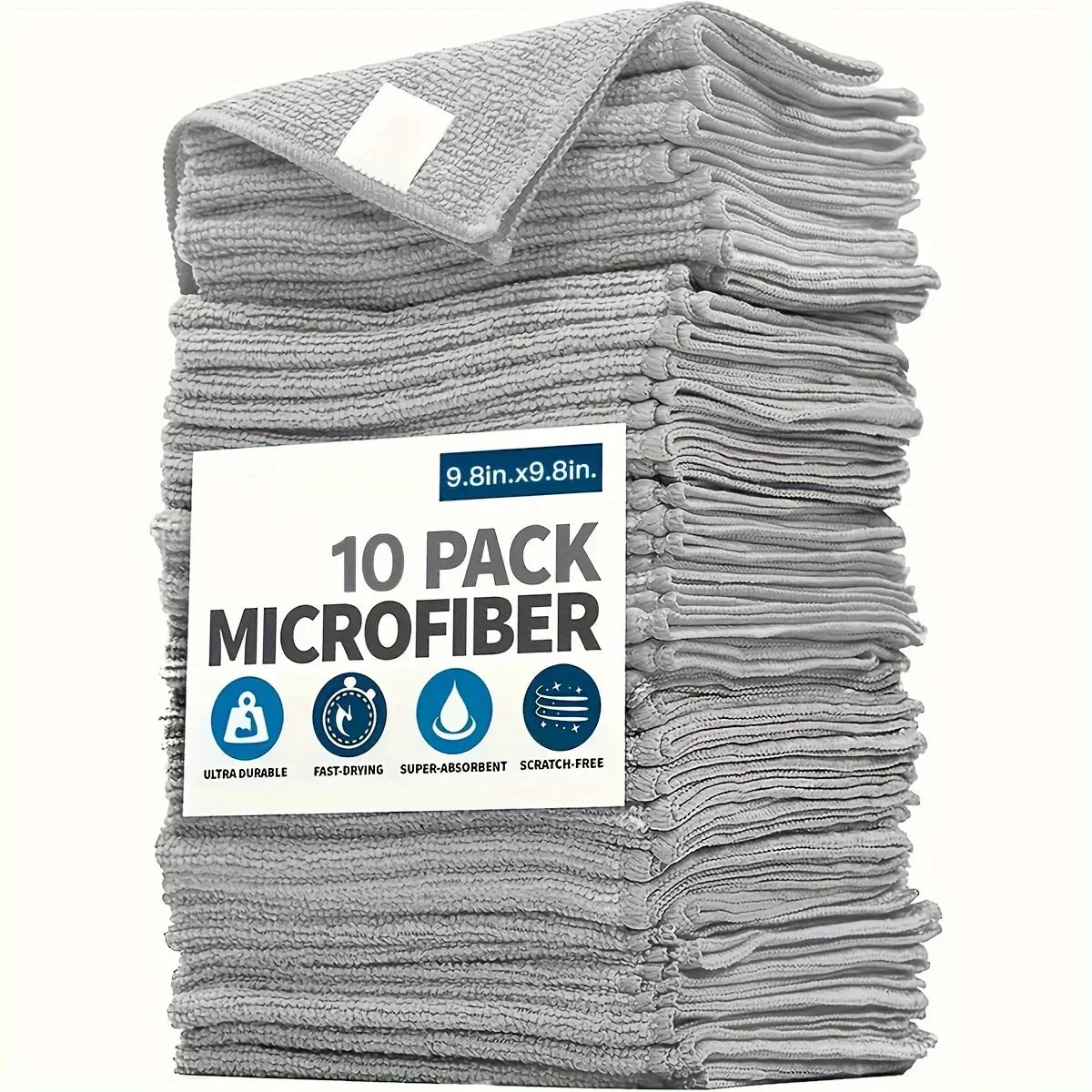 5/10/20pcs Kitchen Towel, Ultra-fine Fiber Light Gray Cleaning Cloth Set, Absorbent, Soft And Stain-removing Cloth Peaceful Pleasures Health and Wellness