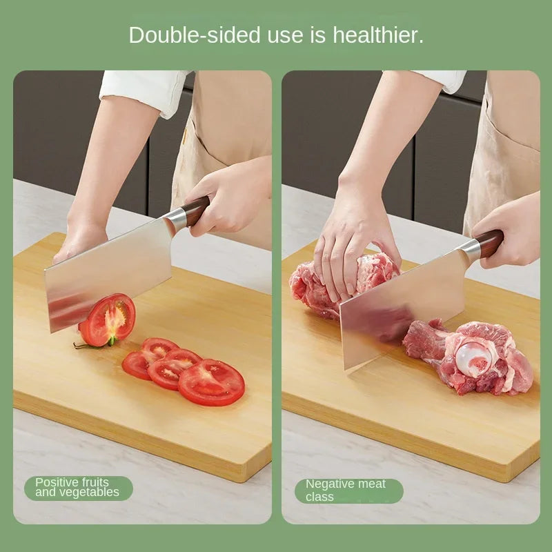 31x23x1 8cm Bamboo Chopping Board with Handle Two Sided Thick Square Cutting Board Kitchen Food Serving Tray Lightweight Durable Peaceful Pleasures Health and Wellness