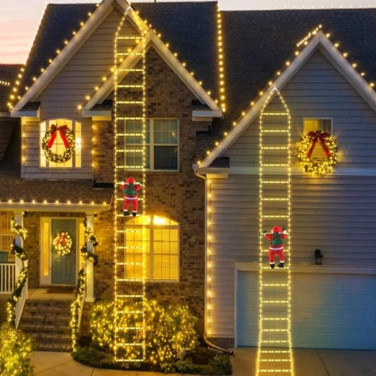 Santa Claus Climbing Ladder LED Christmas Decoration 3M USB Christmas LED Decoration Peaceful Pleasures Health and Wellness RGB 3M