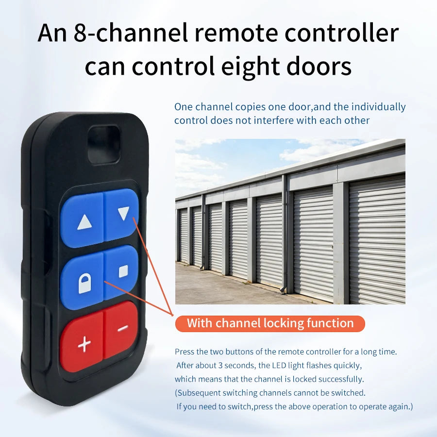 8 in 1 433MHz Multi Frequency Garage Door Remote Control 300MHz-915MHz 868MHz Fixed Rolling Code Transmitter Gate Key Duplicator Peaceful Pleasures Health and Wellness