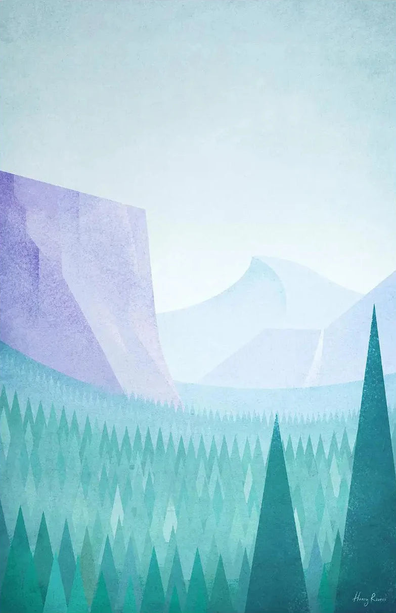 Yosemite Minimalist Landscape Canvas Wall Art | Unframed Print