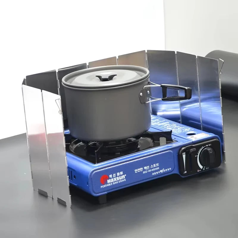 9 Plates Portable Ultralight Outdoor Foldable Wind Shield Camping Stoves Windshield Foldable Gas Cookers Wind Deflectors Stove Peaceful Pleasures Health and Wellness