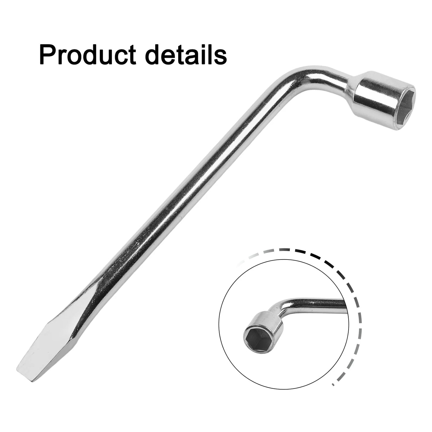 17/19/21mm L-Type Lug Nut Wrench | Heavy Duty Hex Socket Spanner