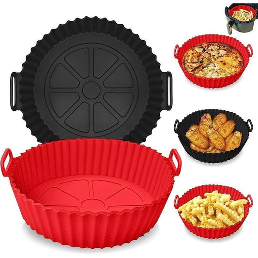 Air Fryer Silicone Liners Air Fryer Silicone Pot Reusable Silicone Air Fryer Liners Food Safe Non Stick Air Fryer Basket Accesso Peaceful Pleasures Health and Wellness