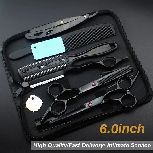 Purple Diamond Japanese Hair Scissors Cheap Hairdressing Scissors Shears Hairdresser Shaver Haircut Scissors Peaceful Pleasures Health and Wellness Black Set2