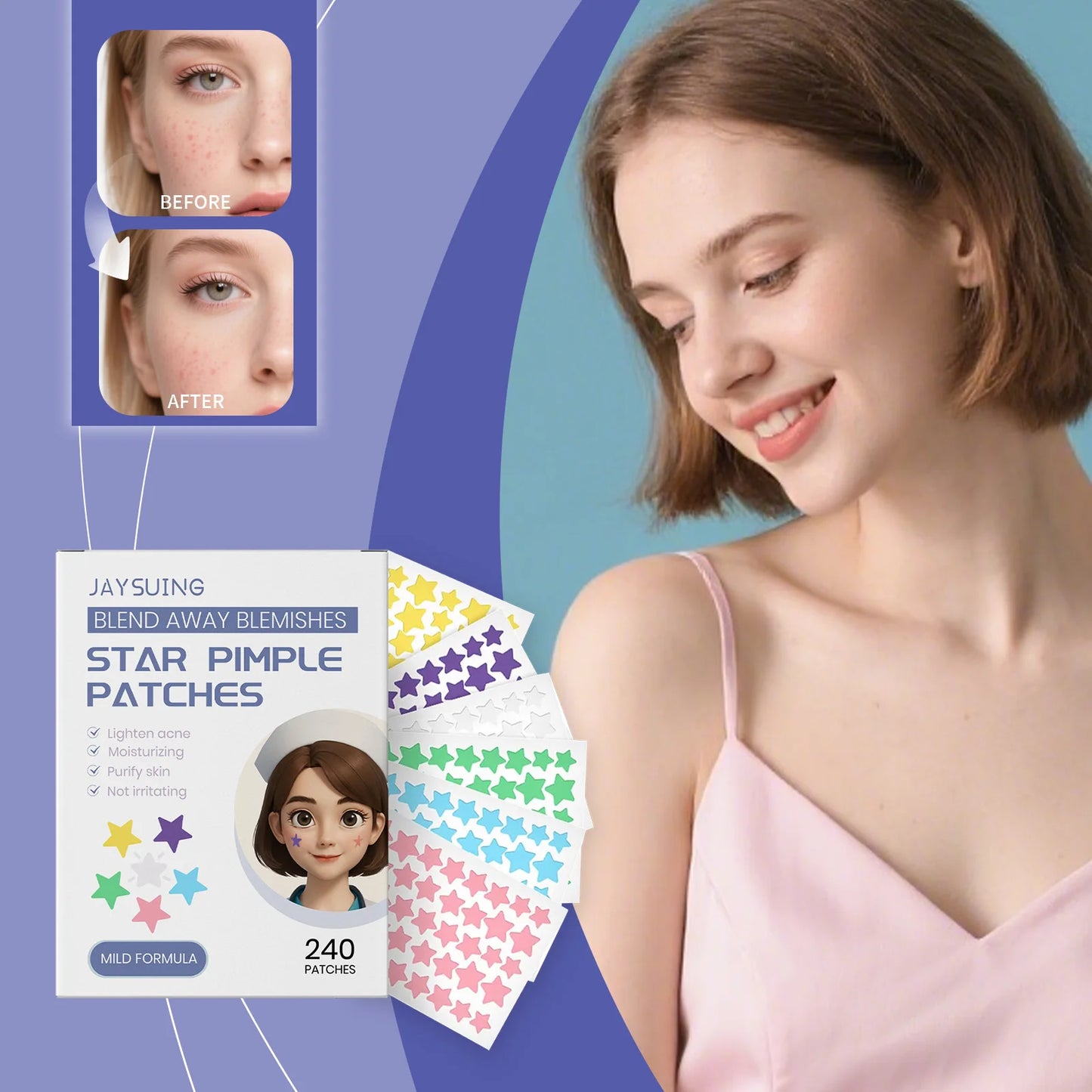 240pcs Salicylic Acid Acne Patches | Hydrocolloid Spot Dots